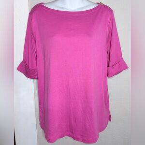 Lauren Ralph Lauren Pink Short Sleeve T-shirt Women 2XL